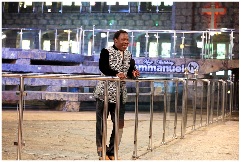 Prophet T.B Joshua at the altar at the Synagogue Church of All Nations, Lagos Nigeria, 2025 (YOU ARE A BLESSING).