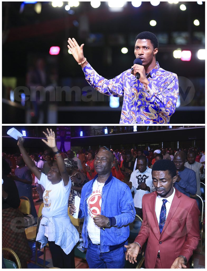 Evangelist Joseph leading the mass prayer during the SCOAN Sunday Service on the 22nd of June, 2025.