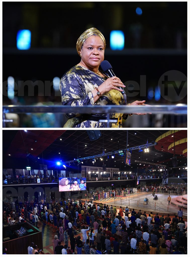Pastor Evelyn Joshua mass prayer at the SCOAN Altar, at the Synagogue Church of All Nation,29 June, 2025. (A CALL FOR PRAYER)