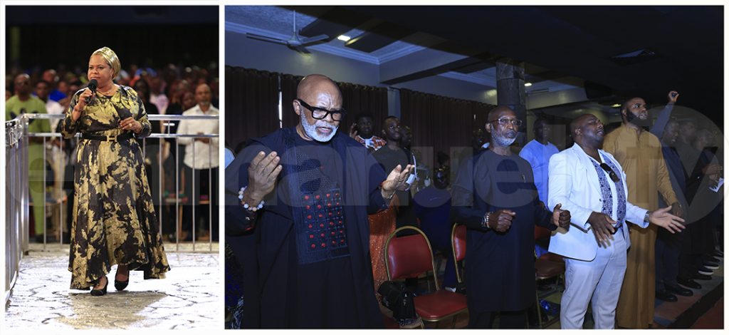 Pastor Evelyn Joshua mass prayer at the SCOAN Altar, at the Synagogue Church of All Nation,29 June, 2025. (A CALL FOR PRAYER)