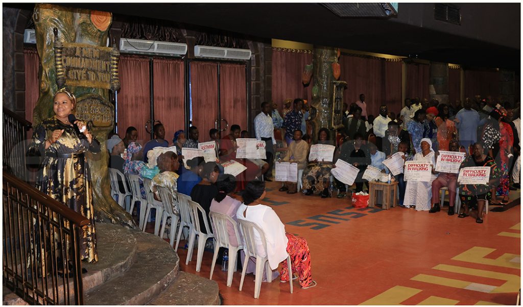 Pastor Evelyn Joshua at the prayerline, at the Synagogue Church of All Nation,29 June, 2025. (A CALL FOR PRAYER)