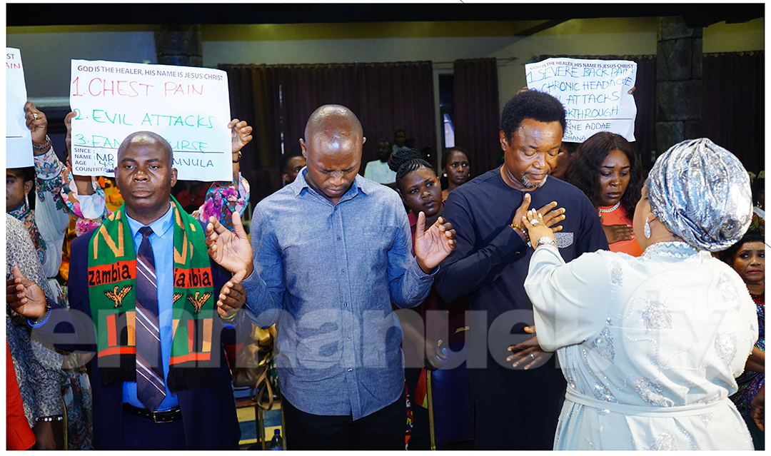 Laying Of Hands Session at The SCOAN Sunday Service