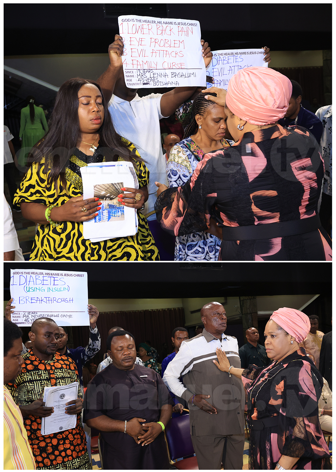 Laying Of Hands Session at The SCOAN Sunday Service
