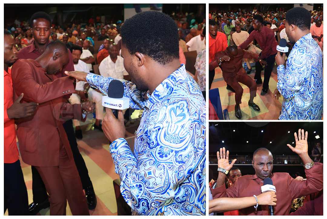 Sesión de imposición de manos en el Servicio Dominical de La SCOAN