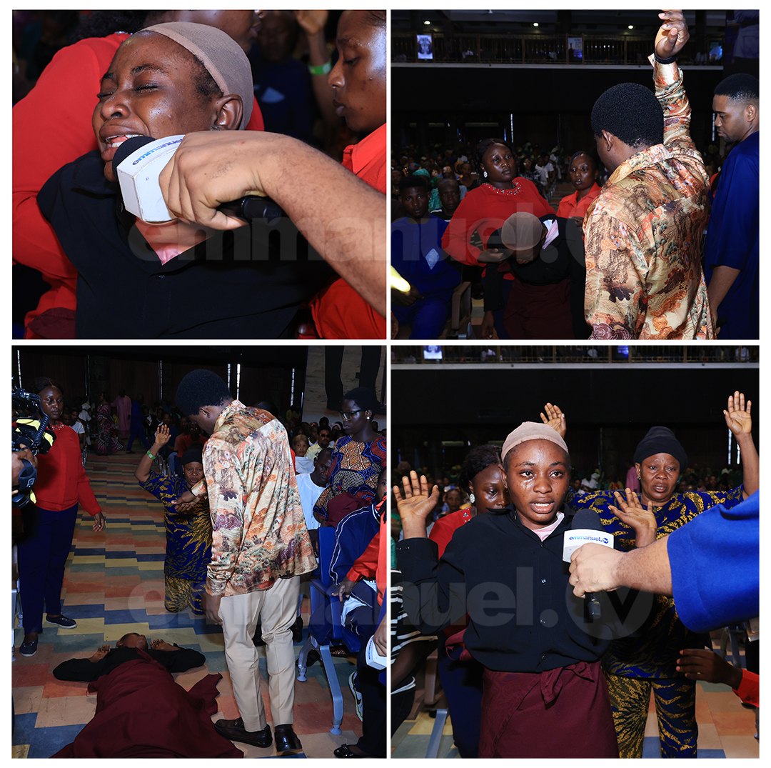 Sesión de imposición de manos en el Servicio Dominical de La SCOAN