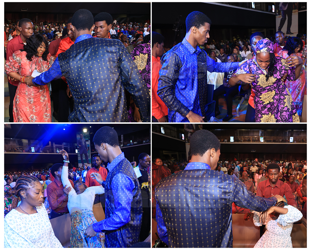 Sesión de imposición de manos en el Servicio Dominical de La SCOAN